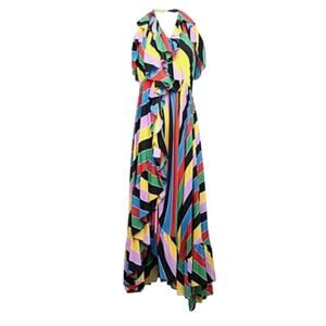 Long one shoulder dress multi colored